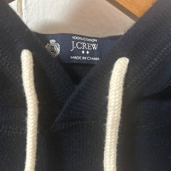 Jcrew Knit Cotton Hoody Navy and White stripes - Picture 2 of 3